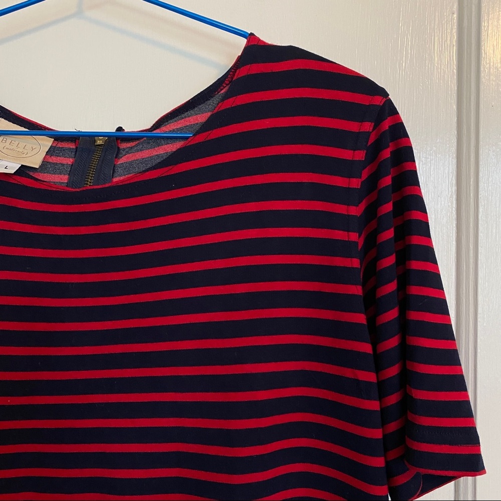 Breton Maternity Striped Dress Large